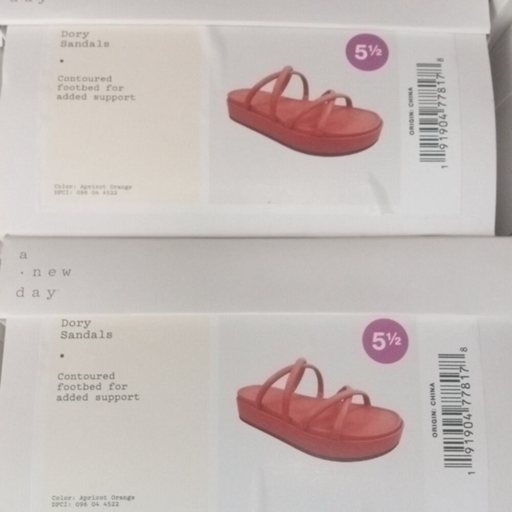 [NEW IN BOX] A New Day Dory Apricot/Orange Strappy Sandals [2 LEFT]